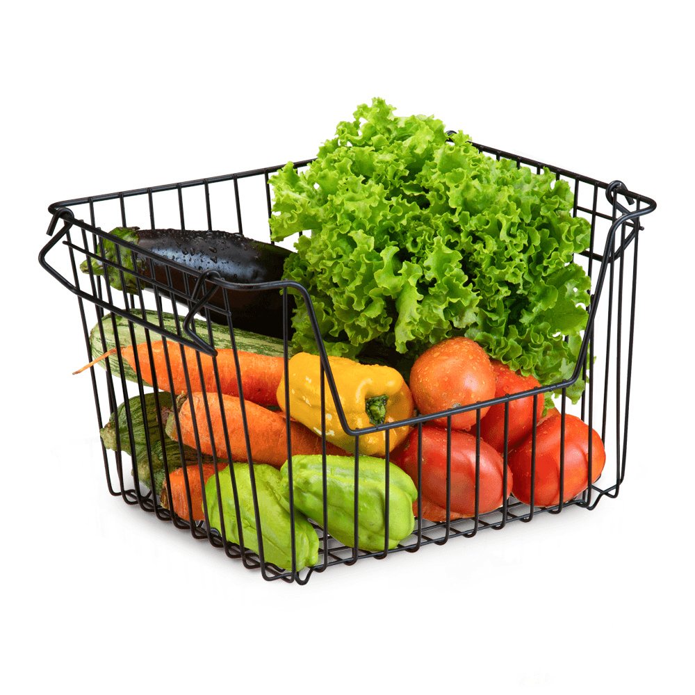 Cesto Empilhável Black - 32 cm - Ela Decora