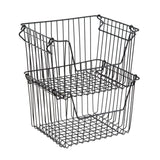 Cesto Empilhável Black - 32 cm - Ela Decora