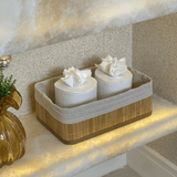 Cesto organizador de Bambu 25cm - Ela Decora