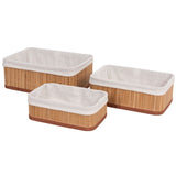 Cesto Organizador de Bambu 33cm - Ela Decora