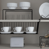 Cesto Suspenso Organizador Armário Grande Preto - 48 cm - Ela Decora