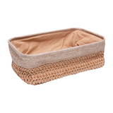 Jogo 3 Cestas Retangulares Natural Duna com Forro de Tecido