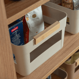 Cesto Lume Plástico e Bambu Bege 7,5L