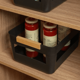 Cesto Lume Plástico e Bambu Preto 14L