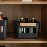 Cesto Lume Plástico e Bambu Preto 7,5L