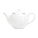 Chaleira de Royal Porcelana Branca e Borda Dourada 900ml - Ela Decora
