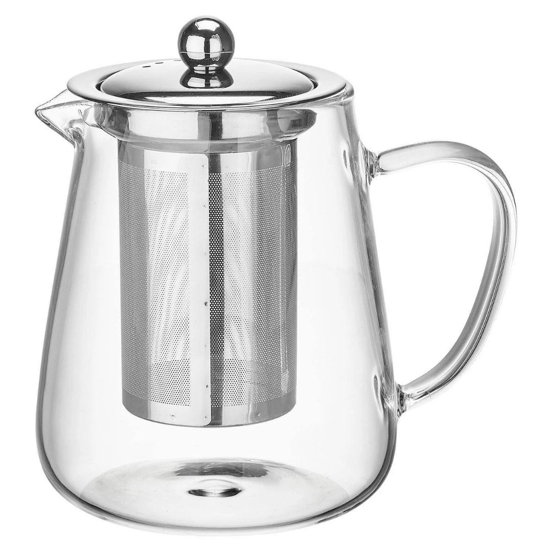 Chaleira de Vidro Borossilcato com Infusor em Aço Inox 750ml - Ela Decora