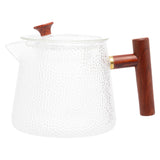 Chaleira de Vidro Borossilicato Martelado com Alça de Bambu 750ml - Ela Decora