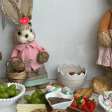 Coelha de Páscoa Decorativo com Roupa Rosa 35cm - Ela Decora