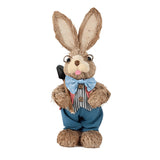 Coelho de Páscoa Decorativo com Roupa Azul 35cm - Ela Decora