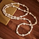 Colar Decorativo em Madeira Bege 90cm - Ela Decora