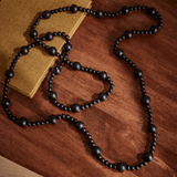 Colar Decorativo em Madeira Preto 90cm - Ela Decora