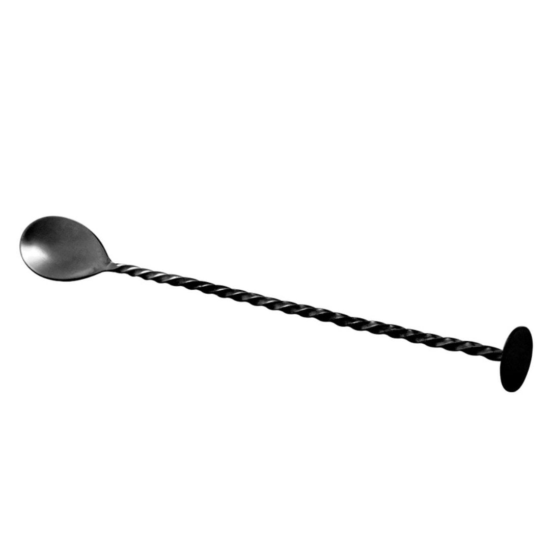 Colher Bailarina de Aço Inox Tress Preta 26cm - Ela Decora