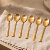 Jogo 6 Colheres de Chá Positano Dourado 13cm
