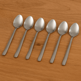 jogo de  colheres de cafe cromado brilhante pequena