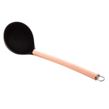 Concha de Nylon Preta com Cabo De Aço Inox Rose Gold 30cm - Ela Decora