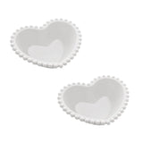 Conjunto 2 Bowls Porcelana Coração Beads Bolinha Branco - 15 cm - Ela Decora