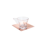 Conjunto 2 Xícaras De Vidro Para Café Com Pires Veneza Rose Gold - 70ml - Ela Decora