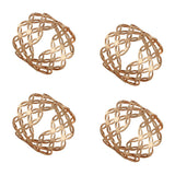 Conjunto 4 Anéis Para Guardanapos Metal Stars Rose Gold - Ela Decora