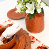 Conjunto 4 Anéis Para Guardanapos Metal Trançado Rose Gold - Ela Decora