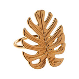 Conjunto 4 Anéis Porta Guardanapo Leaf Costela De Adão Dourado - Ela Decora