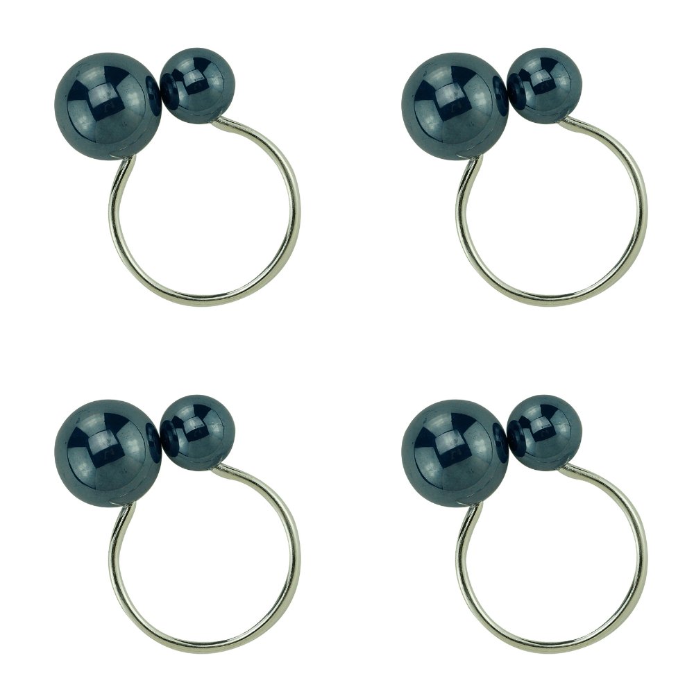Conjunto 4 Anéis Porta Guardanapos Bolas Azul - 7cm - Ela Decora