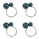 Conjunto 4 Anéis Porta Guardanapos Bolas Azul - 7cm - Ela Decora
