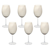 Conjunto 6 Taças Cristal Ecológico Para Vinho Fumê - 580ml - Ela Decora