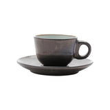 Conjunto 6 Xícaras de Café com Pires em Cerâmica Rustic Marrom 90ml - Ela Decora