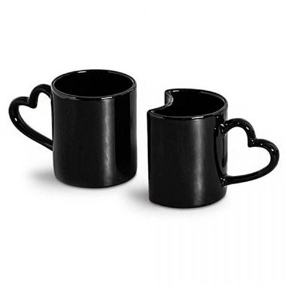 Conjunto Canecas Love Preto 2 Peças - Ela Decora