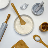 Conjunto de 3 Utensílios com Suporte de Bambu 30 x 8 cm - Ela Decora