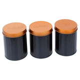 Conjunto de Porta Condimentos de Ferro Preto e Tampa Bronze - Ela Decora