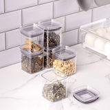 Conjunto de Potes Herméticos Block Transparente 150ml 6 Peças - Ela Decora