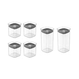 Conjunto de Potes Herméticos Block Transparente 6 Peças - Ela Decora