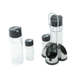 Conjunto Galheteiro Vidro Borossilicato Tampa Plástica com Suporte Donattelo 5 Peças - Ela Decora