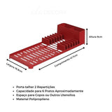 Conjunto Organizador de Pia Vermelho - Ela Decora