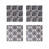 Conjunto Porta Copos de Cerâmica Preto e Branco 4 Peças - Ela Decora