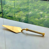 Conjunto Talheres com Cabo Dourado Zamac 32cm 2 Peças - Ela Decora