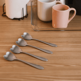 jogo de 4 colheres de café coração para cafe