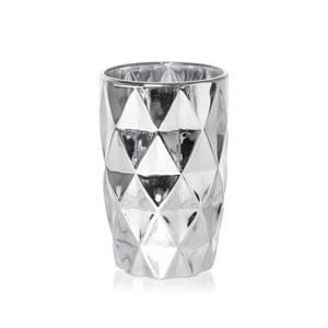 Copo Alto De Vidro Diamond Prateado 350ml - Ela Decora