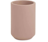 Copo Cachepot Porta Escova de Dente em Cimento Rosa 10,5cm - Ela Decora