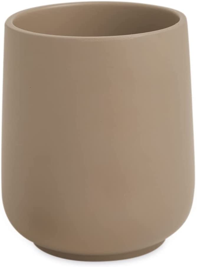 Copo em Cimento Porta Escova Cachepot Cinza 10,5cm - Ela Decora