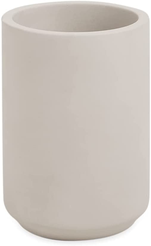 Copo em Cimento Porta Escova Cachepot Cinza 10,5cm - Ela Decora