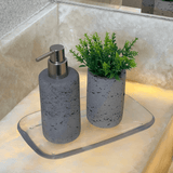 Copo Multiuso em Cimento Chumbo 11cm - Ela Decora