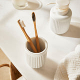 Copo Porta Escova Cimento Branco 10cm - Ela Decora