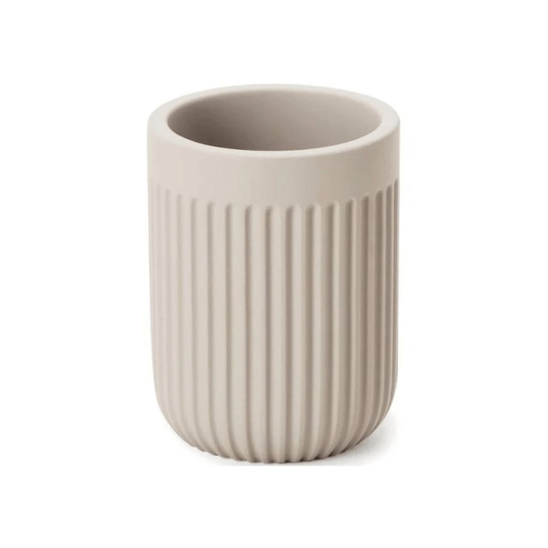Copo Porta Escova Cimento Cinza 10cm - Ela Decora