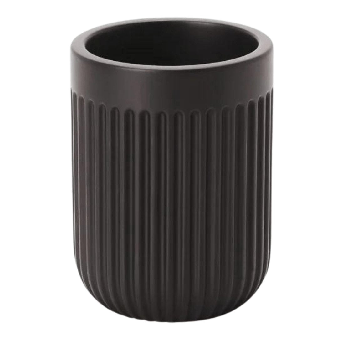 Copo Porta Escova Cimento Preto 10cm - Ela Decora