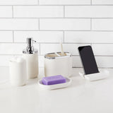 Copo Porta Escova de Dentes Junip Cerâmica Branco - Ela Decora