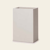 Copo Porta Escova de Dentes Quadrado Branco em Cimento - Ela Decora