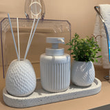 Copo Porta Escova Multiuso em Cimento Branco 9cm - Ela Decora